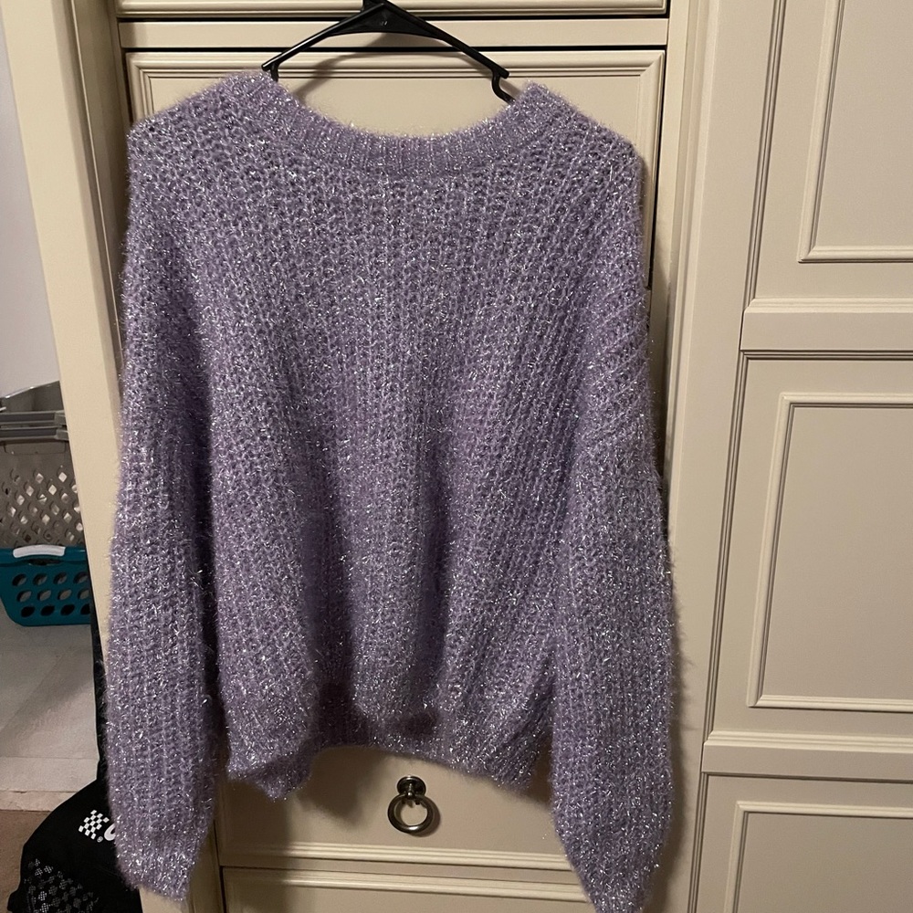 Purple with silver sparkles sweater